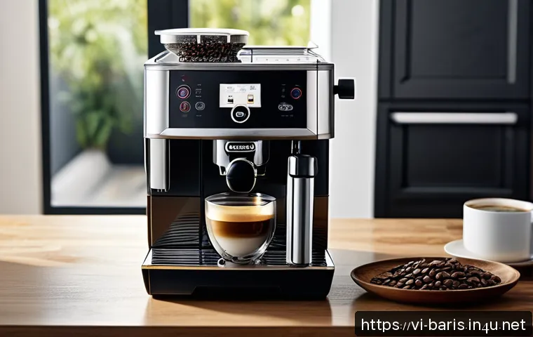 바리스타 실습용 커피 머신 추천 - A modern Vietnamese kitchen scene showcasing a sleek Delonghi Magnifica S automatic coffee machine o...